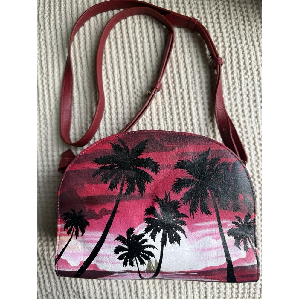 Rare Artisan Sophia Visconti Leather Bag Boho Luxe Hand-Painted Wearable Art - Picture 4 of 16